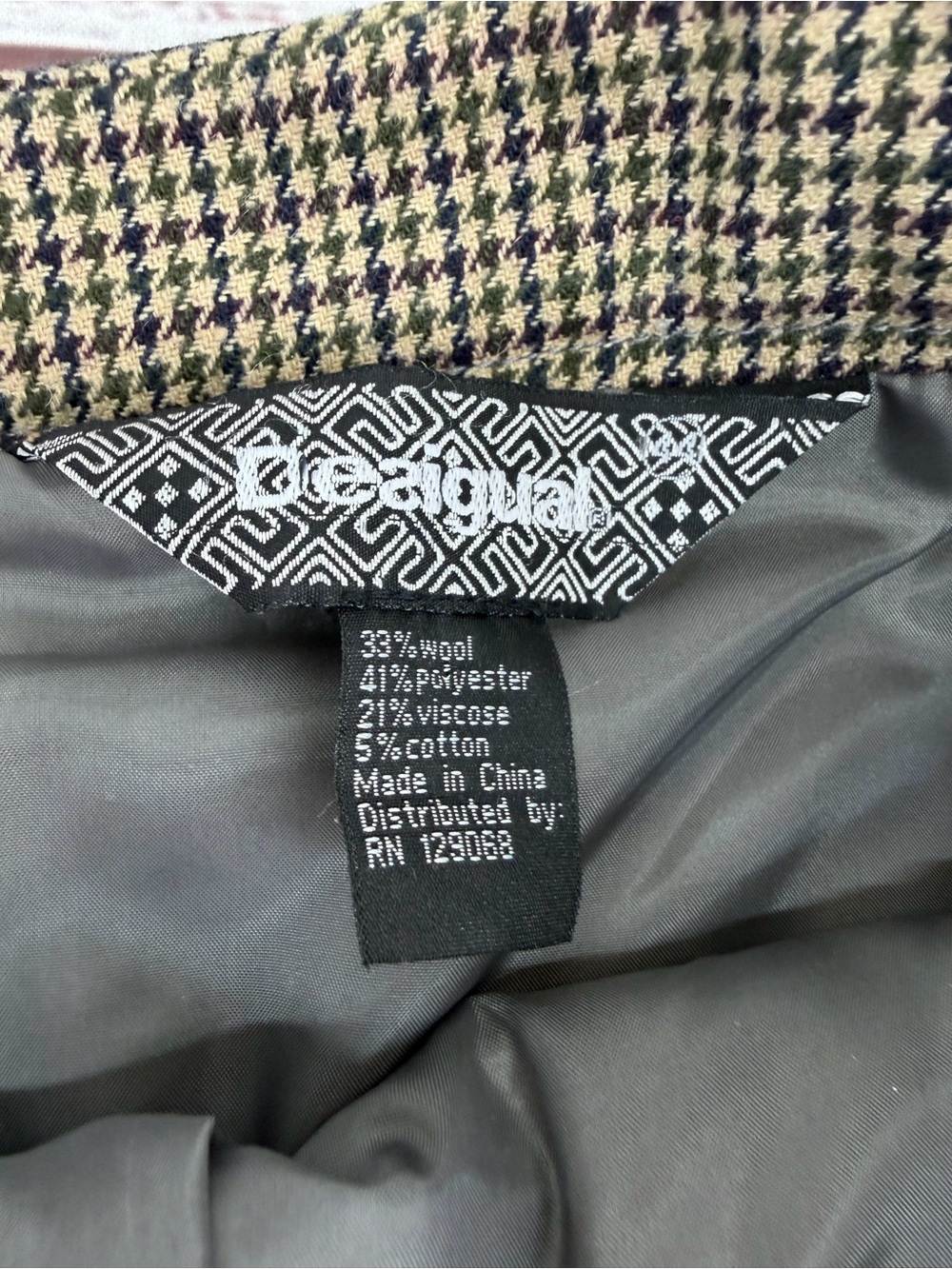 Desigual Size Medium Mixed Material Bubble Button Mini Skirt - Picture 8 of 11